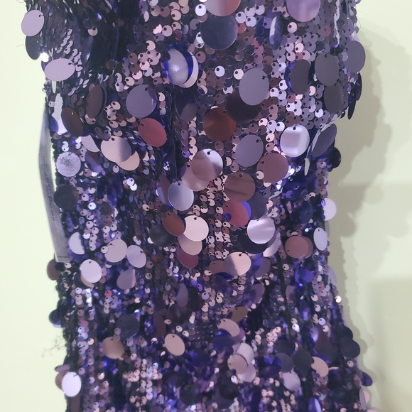 Sequin Strapless Purple Mini Dress - Picture 9 of 12